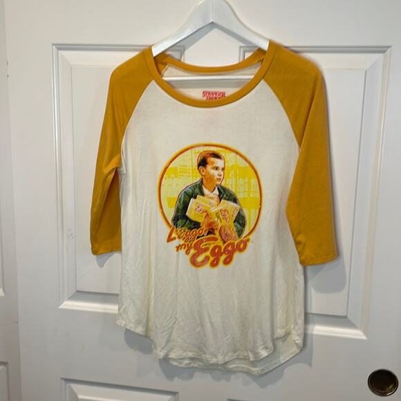 Stranger Things Netflix Raglan L’eggo my eggo Preowned - Picture 2 of 6